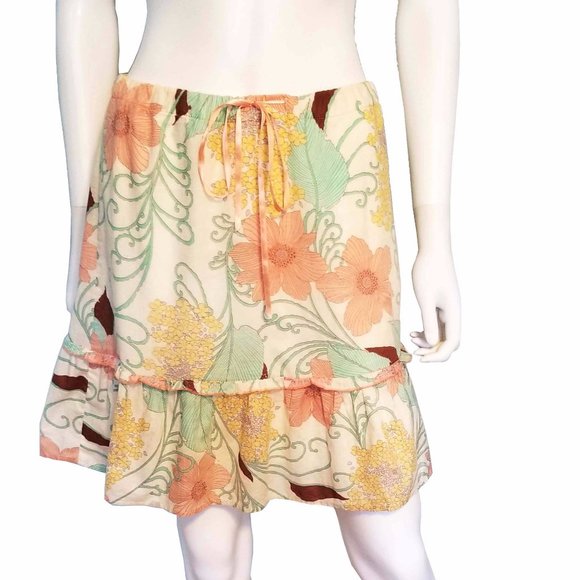SCOTT COTTON FLORAL RUFFLE SKIRT - Picture 1 of 7